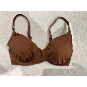 Anne Cole Women's V-Wire Elongated Underwire Bikini Top - Brown, 32 / 34 D / DD